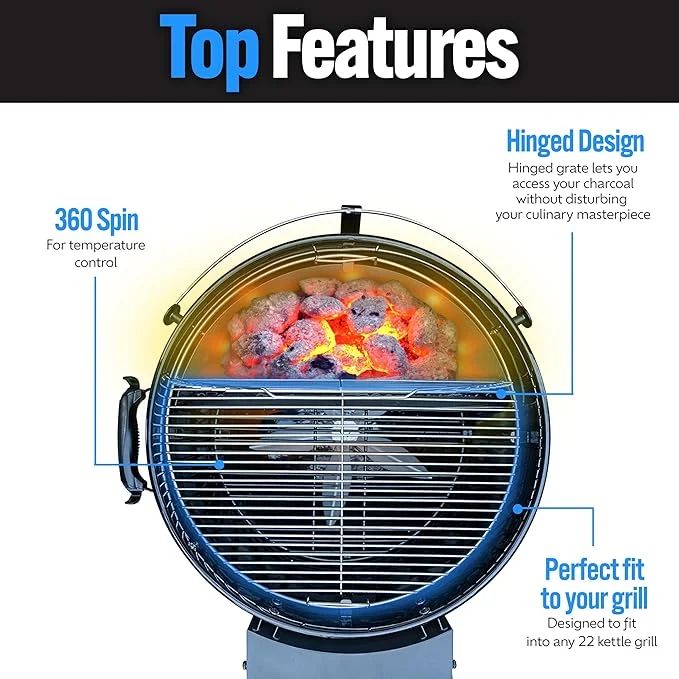 SnS Two Zone Cooking Grate With EasySpin For 67cm Kettles (shipping) - Image 3