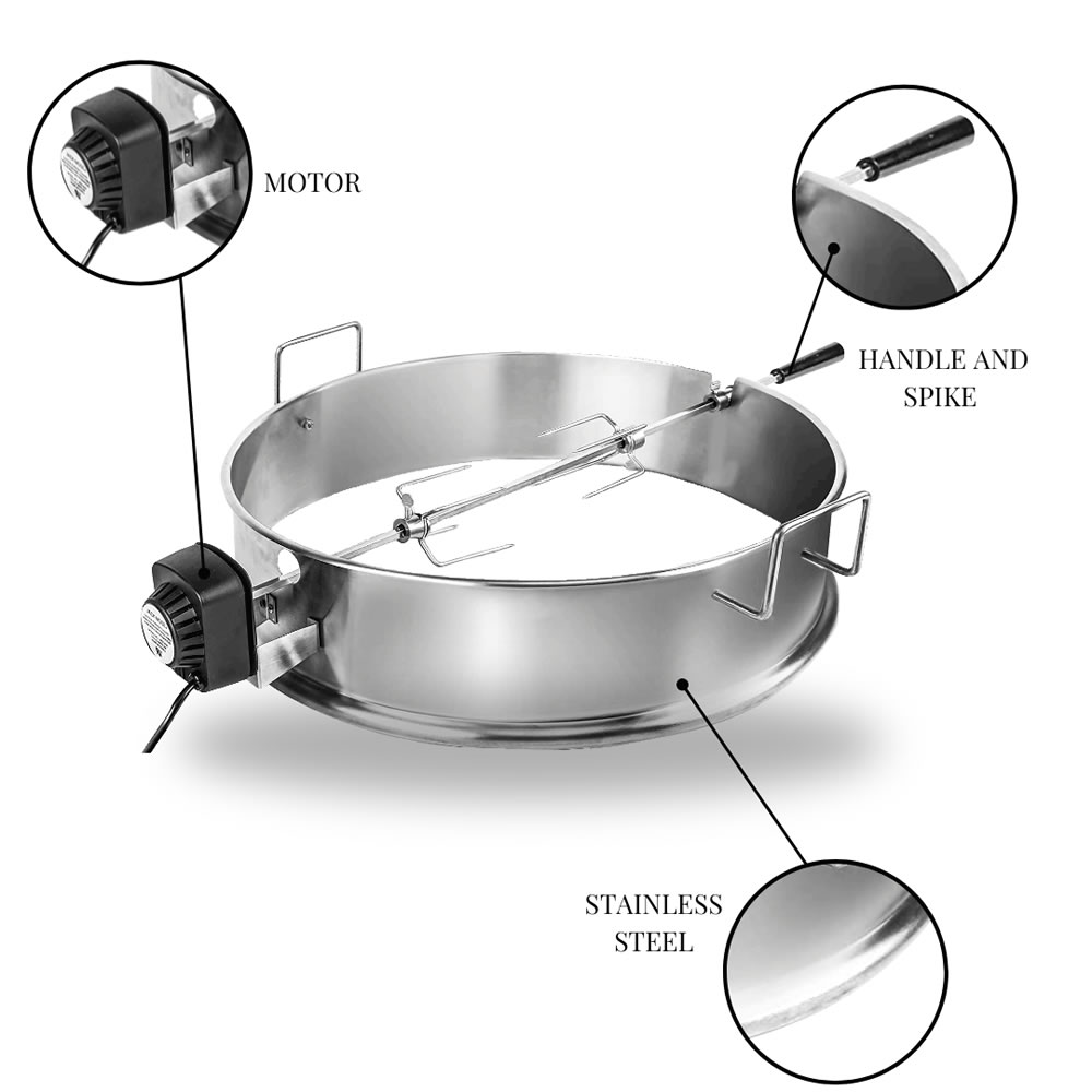 Campaquip Rotisserie for 57cm Kettle Grills & Smokey Mountain Cookers - Image 2